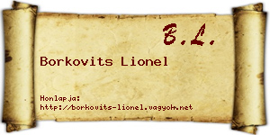 Borkovits Lionel névjegykártya